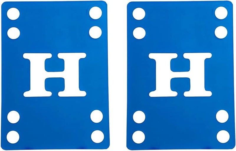 Skateboard Longboard Riser Pads - Set of 2 Risers, Rubber Shock Pads 1/8" Blue